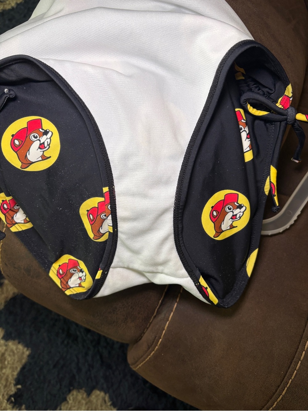 Women’s Size Medium Buc-ees Black One-Piece Swimsuit with cinched sides - Picture 4 of 5